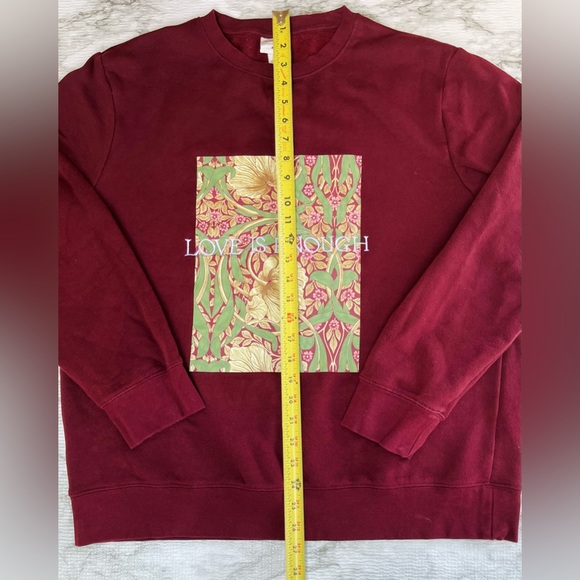 Morris & Co x H&M “Love Is Enough” Sweatshirt Large Floral 2018 Collab RARE - Picture 4 of 7